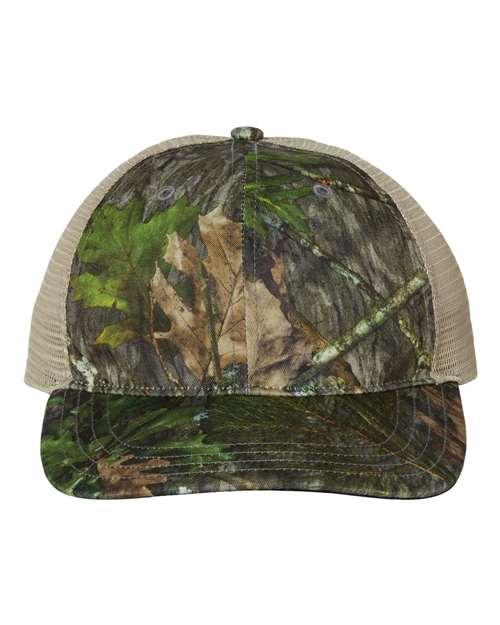Richardson 6847 Adjustable / Mossy Oak Obsession/ Khaki 111P-Garment Washed Printed Trucker Cap