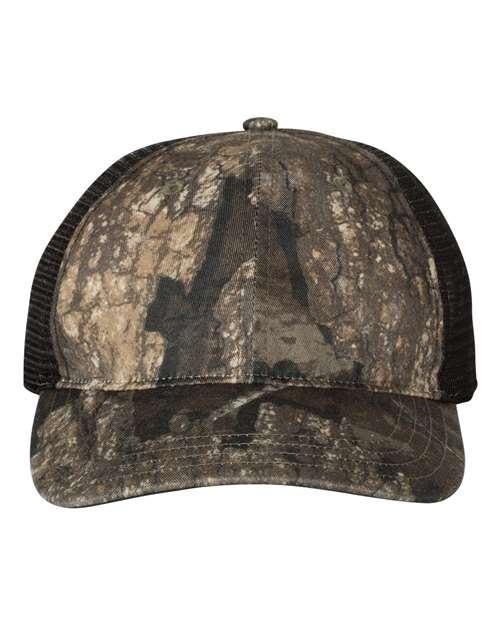 Richardson 6847 Adjustable / Realtree Timber/ Black 111P-Garment Washed Printed Trucker Cap