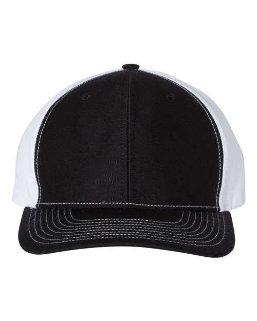Richardson 6850 Adjustable / Black/ White 312-Twill Back Trucker Cap