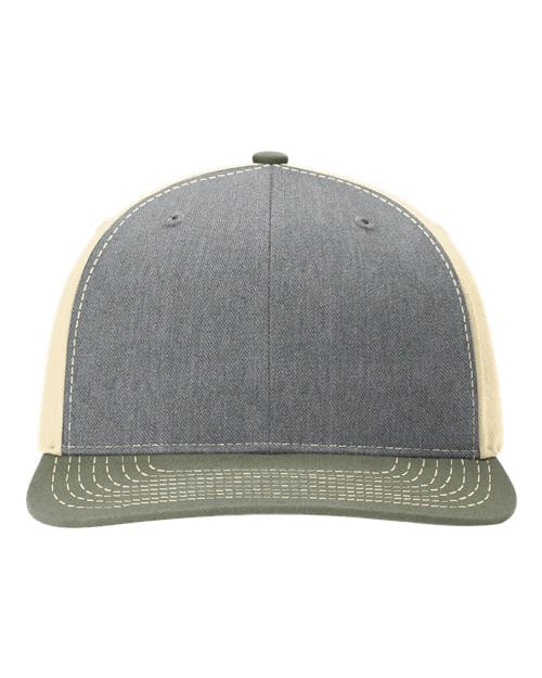 Richardson 6850 Adjustable / Heather Grey/ Birch/ Loden 312-Twill Back Trucker Cap