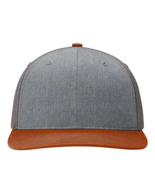 Richardson 6850 Adjustable / Heather Grey/ Charcoal/ Dark Orange 312-Twill Back Trucker Cap