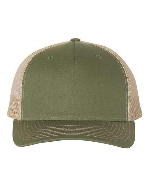 Richardson 7614 Adjustable / Army Olive Green/ Tan 112FP-Five-Panel Trucker Cap