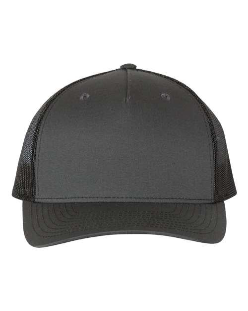 Richardson 7614 Adjustable / Charcoal/ Black 112FP-Five-Panel Trucker Cap
