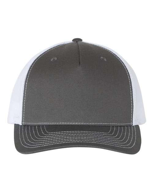 Richardson 7614 Adjustable / Charcoal/ White 112FP-Five-Panel Trucker Cap