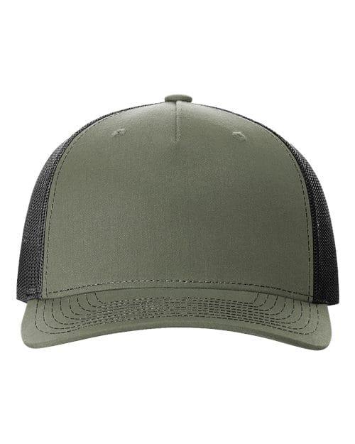 Richardson 7614 Adjustable / Loden Green/ Black 112FP-Five-Panel Trucker Cap