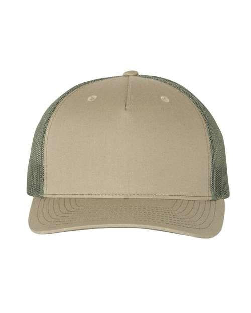 Richardson 7614 Adjustable / Pale Khaki/ Loden Green 112FP-Five-Panel Trucker Cap