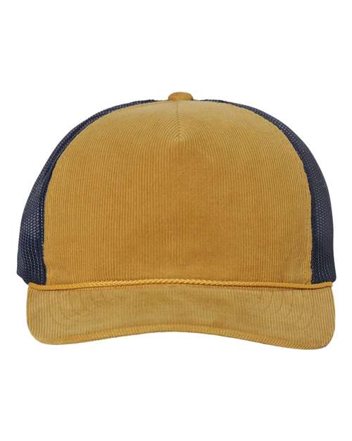 Richardson 9246 Adjustable / Amber Gold/ Navy 930-Troutdale Corduroy Trucker Cap