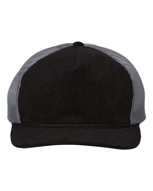 Richardson 9246 Adjustable / Black/ Charcoal 930-Troutdale Corduroy Trucker Cap