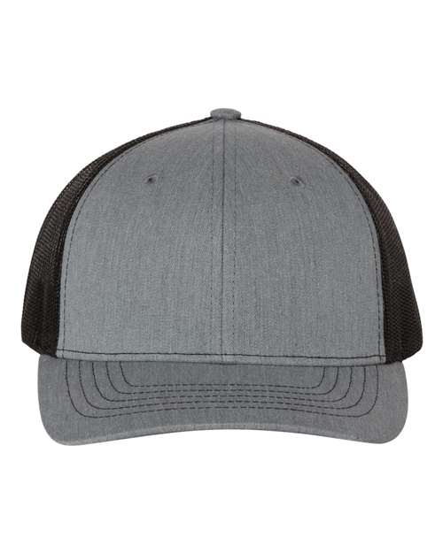 Richardson 9254 Adjustable / Heather Grey/ Black 112Y-Youth Trucker Snapback Cap