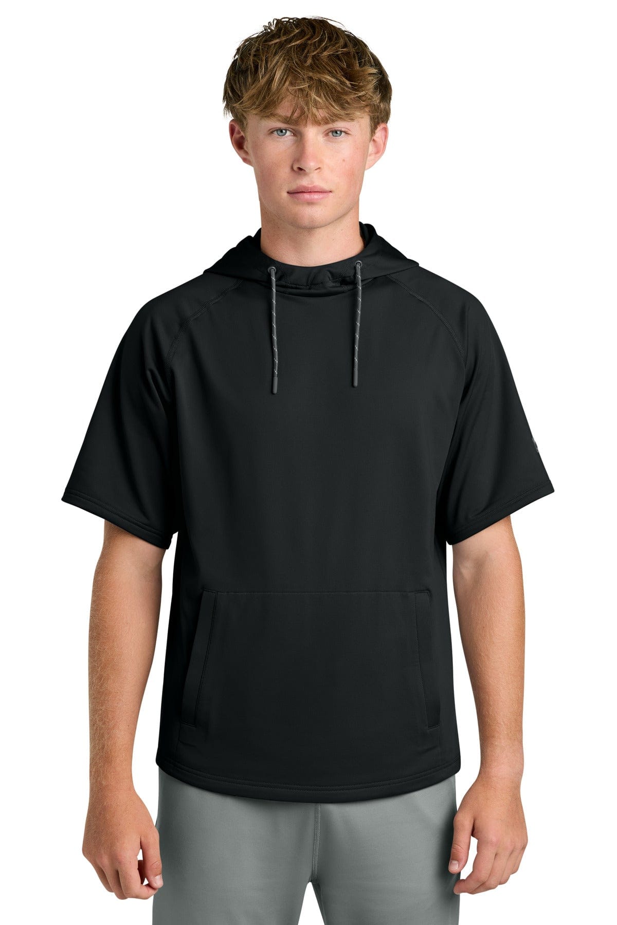 Richardson Charge Performance Fleece Short Sleeve Hoodie RA7200SSH in Black