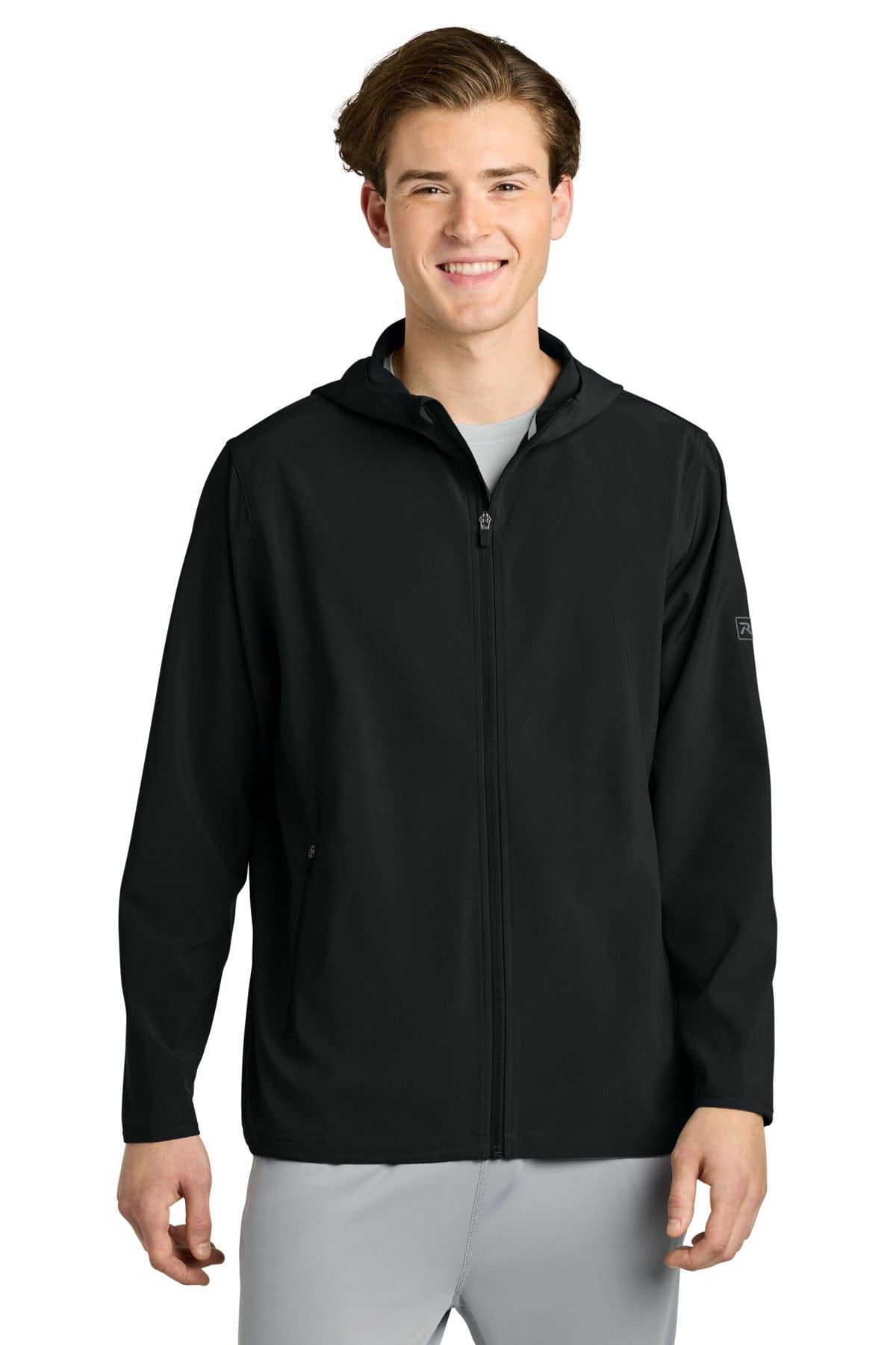 Richardson Barrage Hooded Wind Jacket RA7400FZH in Black