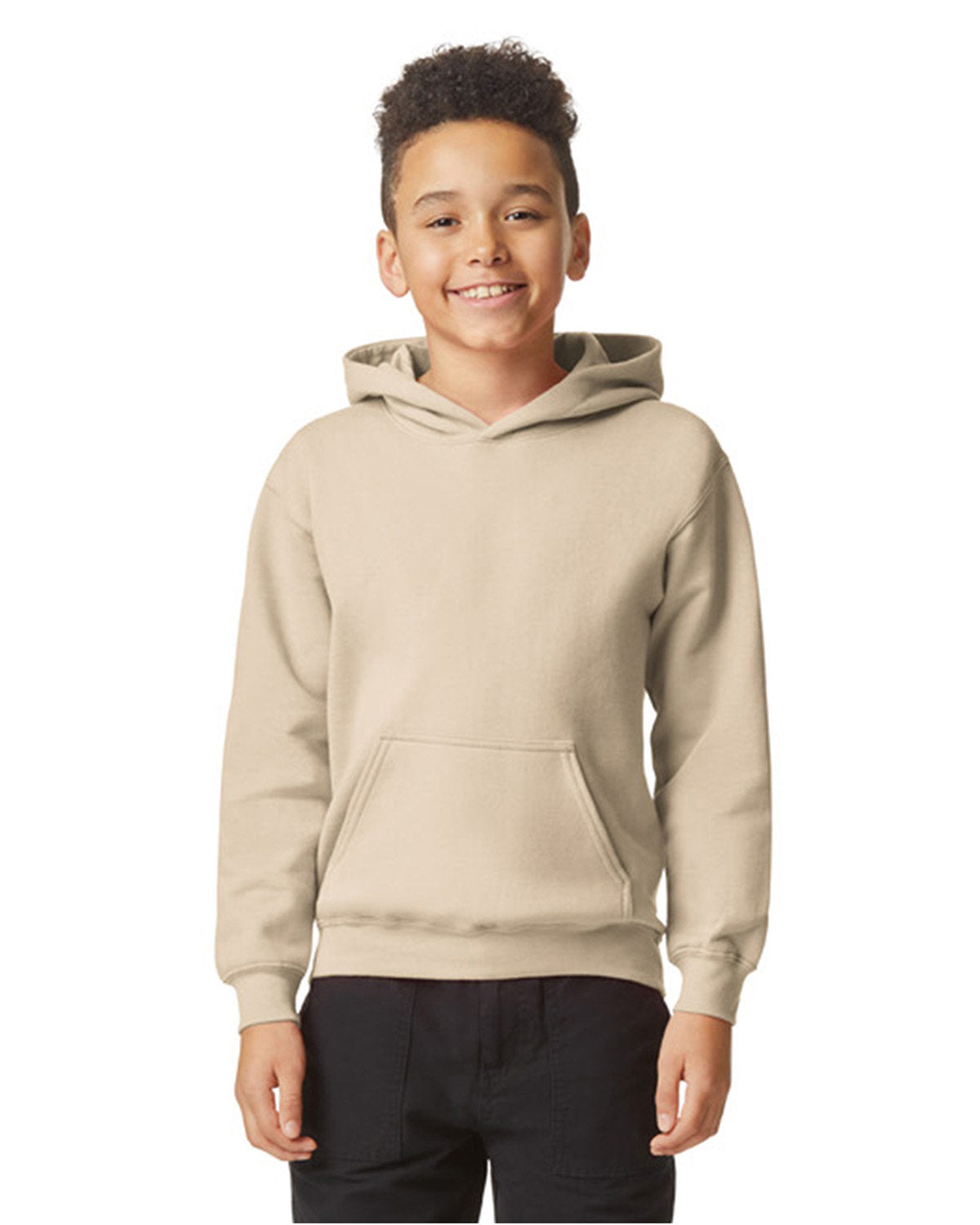 Gildan SF500B: Youth Softstyle Midweight Fleece Hooded Sweatshirt-Bulkthreads.com