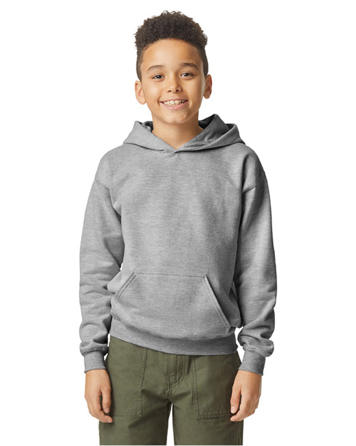 Gildan SF500B: Youth Softstyle Midweight Fleece Hooded Sweatshirt-Bulkthreads.com