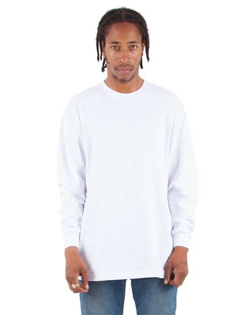 Shaka Wear 14769 S / White SHMHLS-Unisex Max Heavyweight Long Sleeve T-Shirt