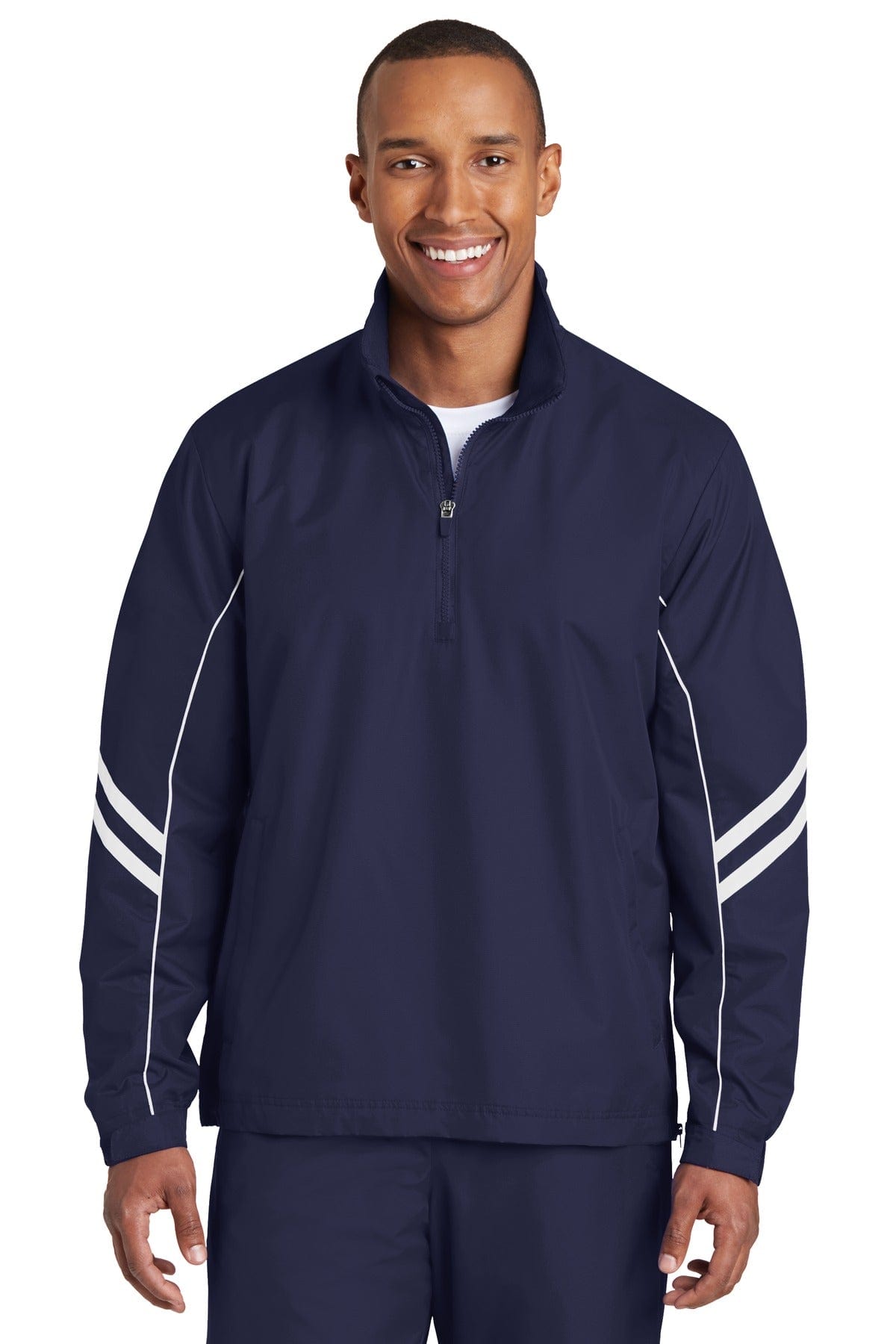 Sport-Tek Activewear 2XL / True Navy/ White DISCONTINUED  Sport-Tek ®  Shield Ripstop 1/2-Zip Pullover.  JST84