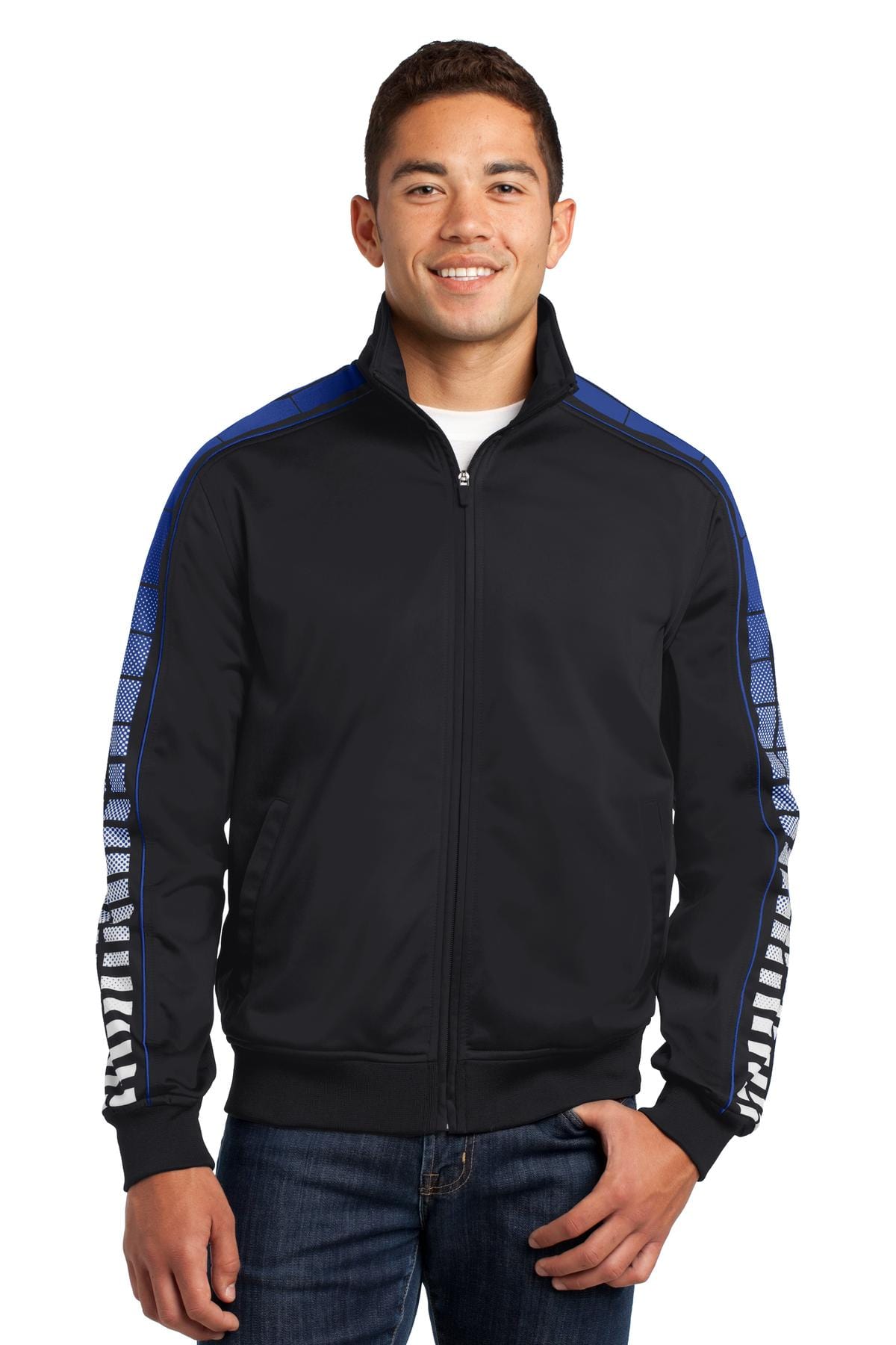 Sport-Tek Activewear DISCONTINUED  Sport-Tek ®  Dot Sublimation Tricot Track Jacket. JST93