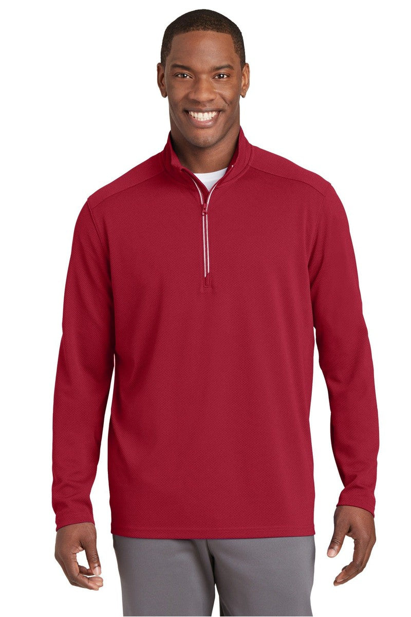 Sport-Tek Activewear XS / Deep Red Sport-Tek ST860: Sport-Wick Textured 1/4-Zip Pullover