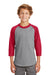 Sport-Tek Activewear XS / Heather Grey/ Red Sport-Tek YT200: Youth Colorblock Raglan Jersey