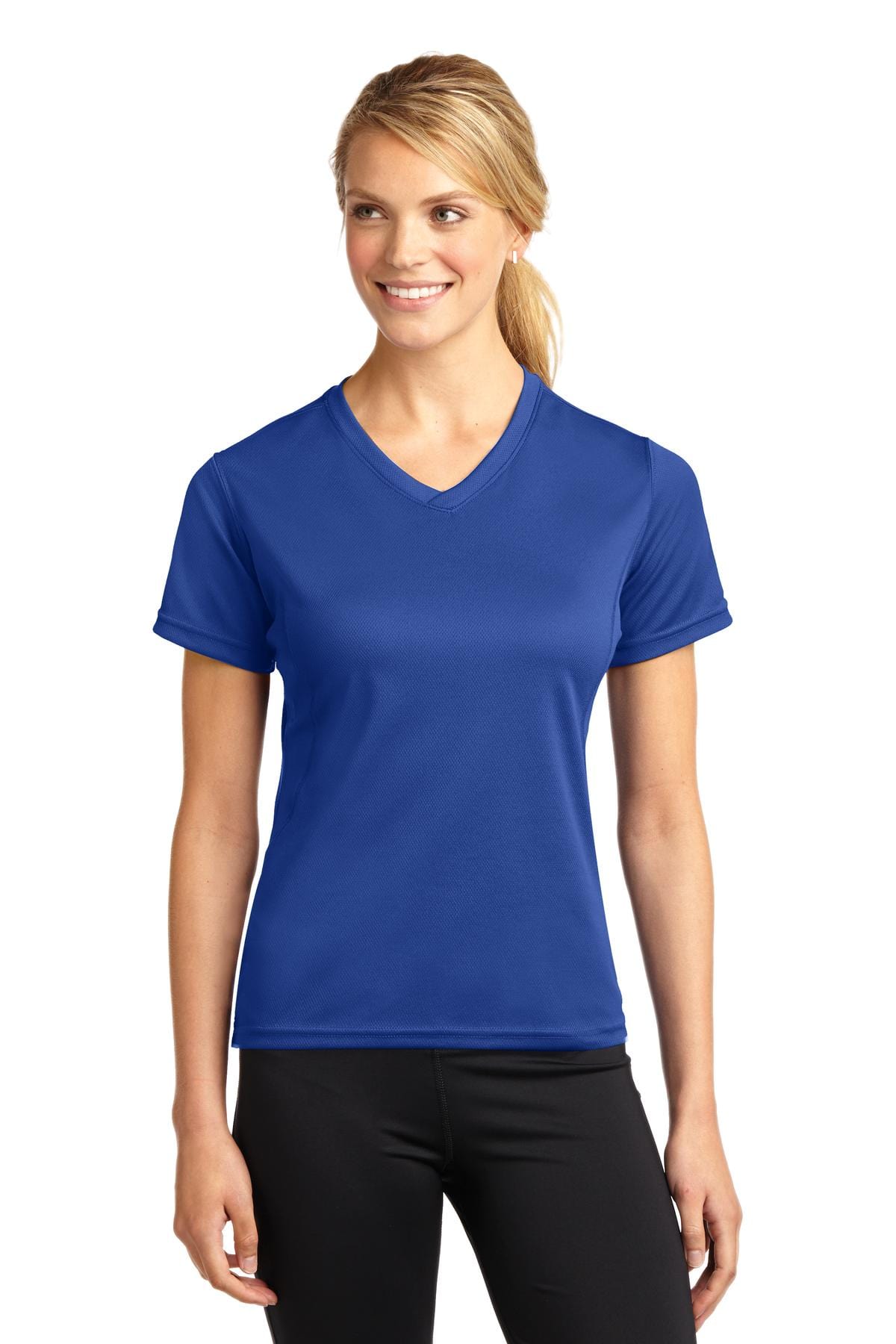 Sport-Tek Activewear XS / Royal DISCONTINUED  Sport-Tek ®  Dri-Mesh ®  Ladies V-Neck T-Shirt.  L468V