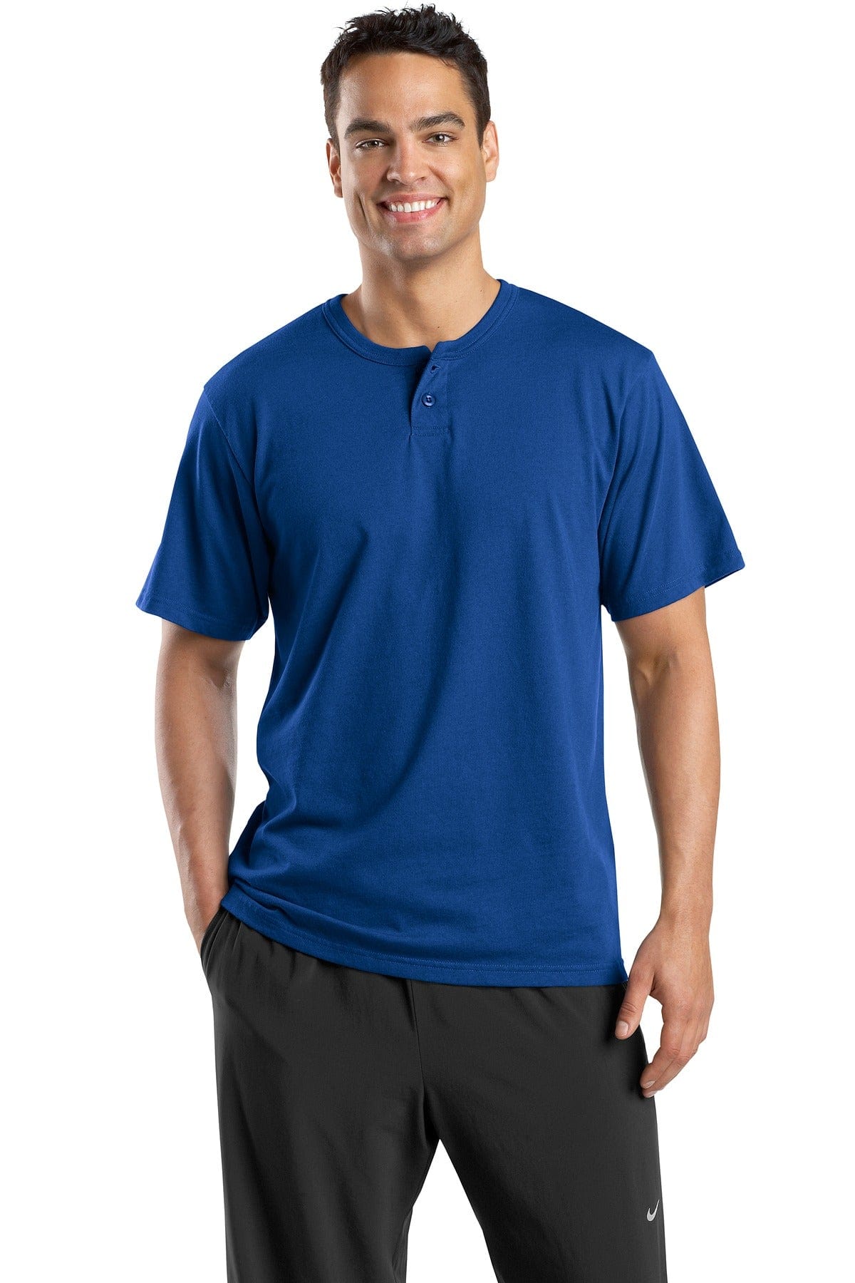 Sport-Tek Activewear XS / Royal DISCONTINUED  Sport-Tek ®  Short Sleeve Henley.  T210
