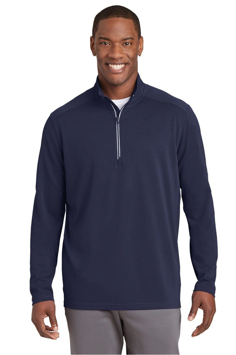 Sport-Tek Activewear XS / True Navy Sport-Tek ST860: Sport-Wick Textured 1/4-Zip Pullover