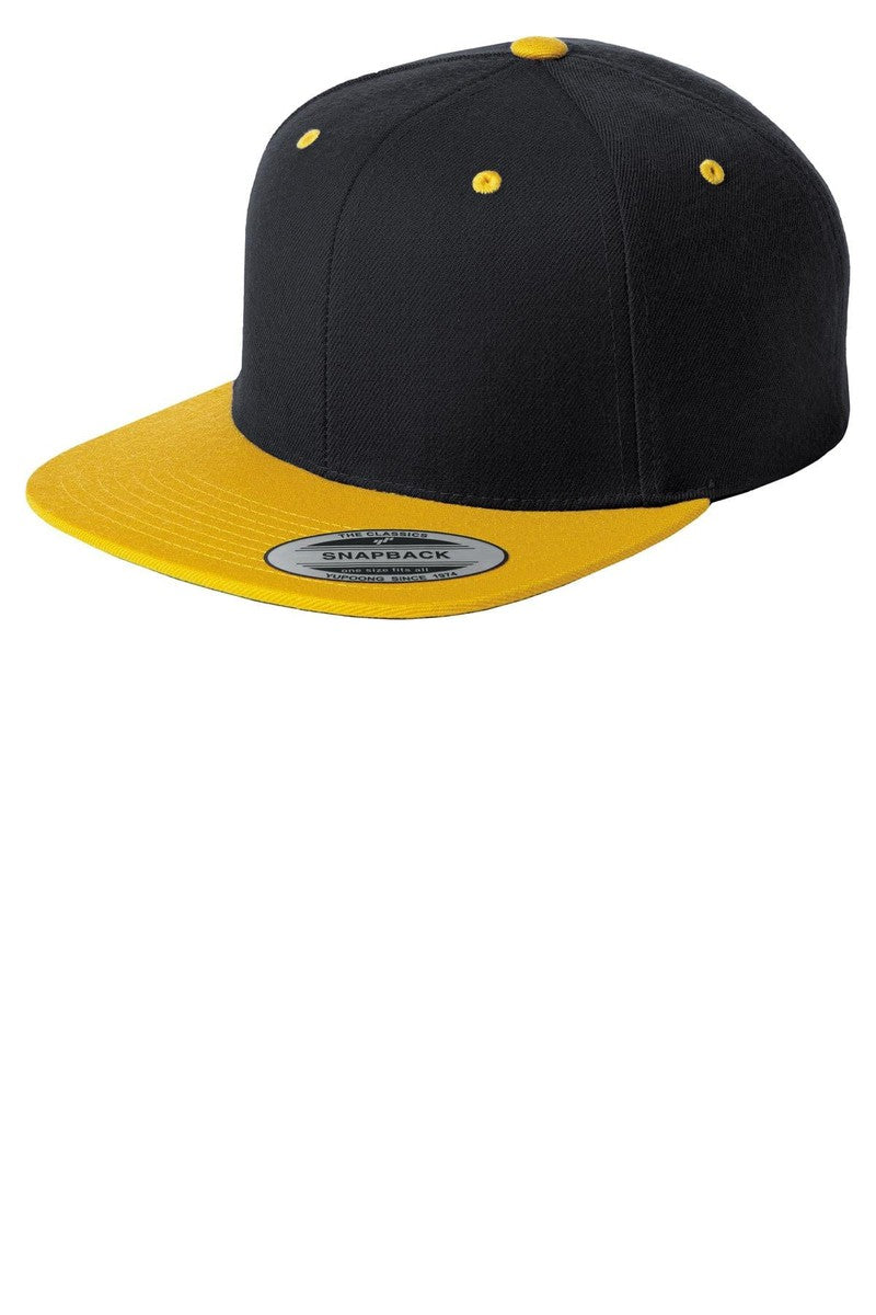 Sport-Tek Headwear OSFA / Black/ Gold Sport-Tek STC19: Yupoong Flat Bill Snapback Cap