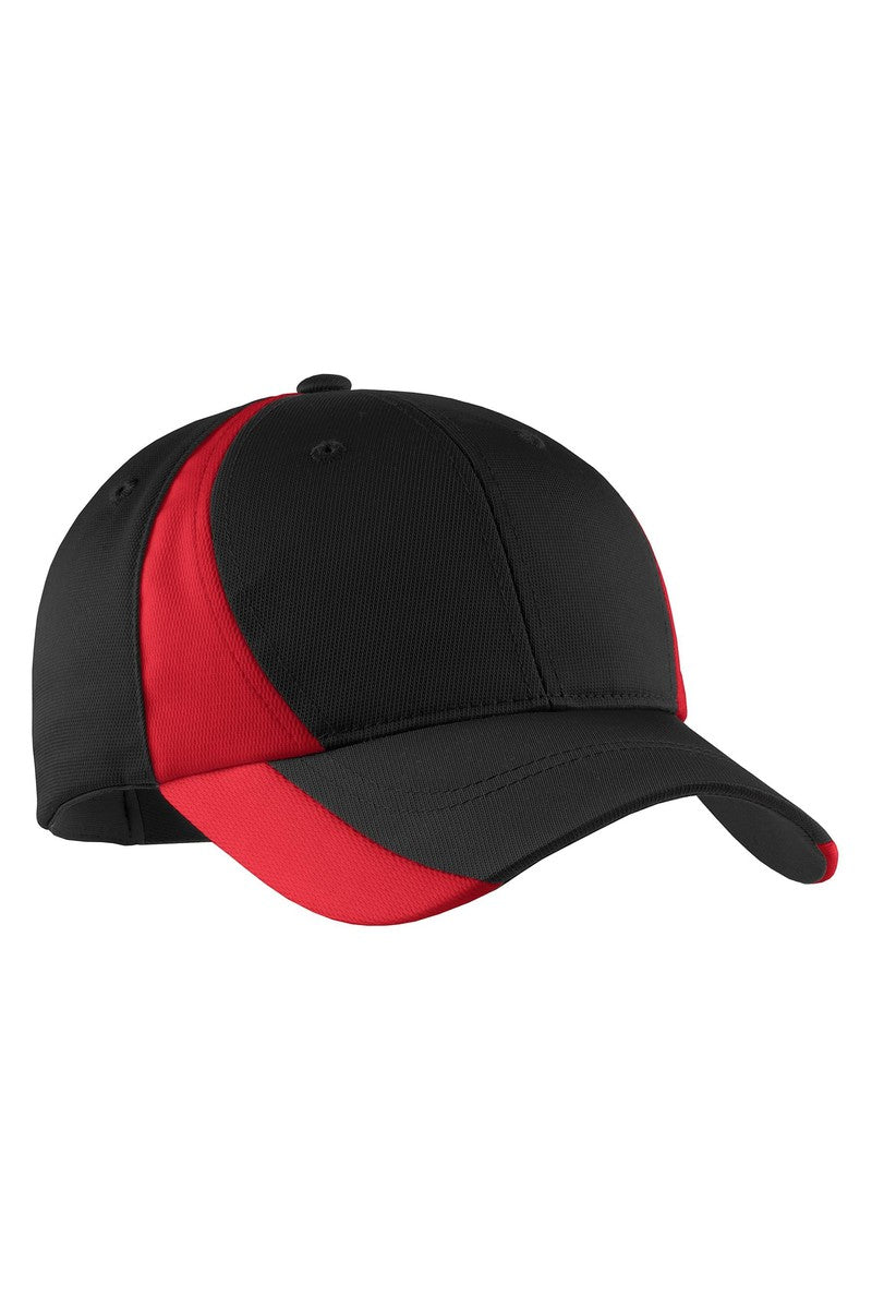 Sport-Tek Headwear OSFA / Black/ True Red Sport-Tek STC11: Dry Zone Nylon Colorblock Cap