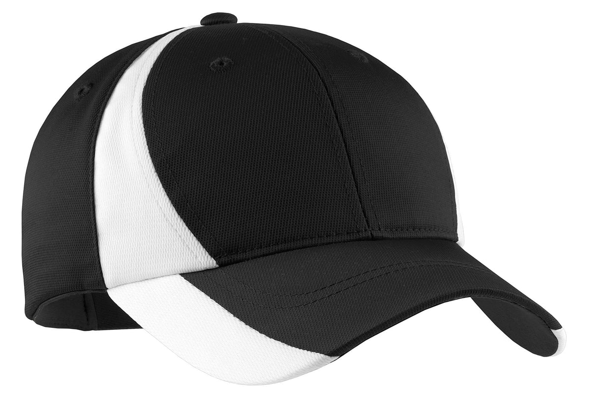 Sport-Tek Headwear OSFA / Black/ White Sport-Tek STC11 Dry Zone Nylon Colorblock Cap
