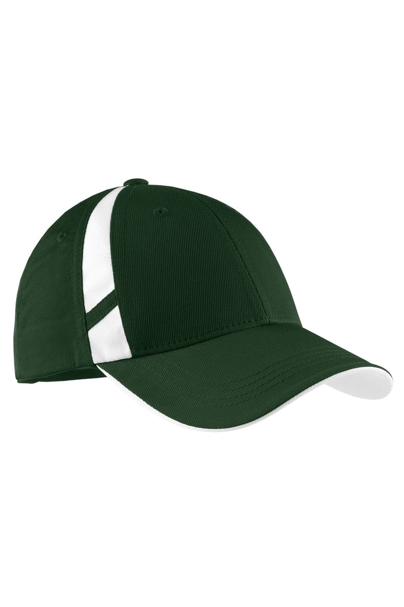 Sport-Tek Headwear OSFA / Forest Green/ White Sport-Tek STC12: Dry Zone Mesh Inset Cap