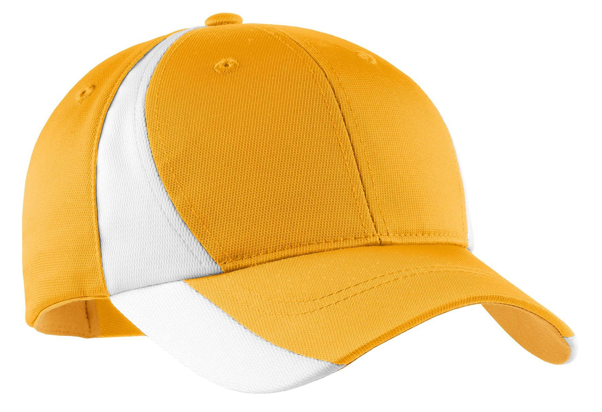 Sport-Tek Headwear OSFA / Gold/ White Sport-Tek STC11 Dry Zone Nylon Colorblock Cap