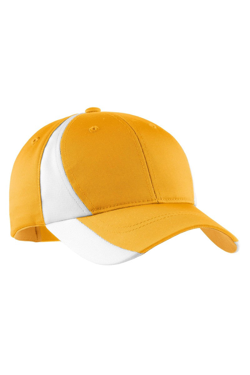 Sport-Tek Headwear OSFA / Gold/ White Sport-Tek STC11: Dry Zone Nylon Colorblock Cap