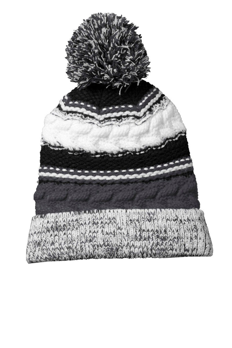 Sport-Tek Headwear OSFA / Iron Grey/ Black/ White Sport-Tek STC21: Pom Pom Team Beanie