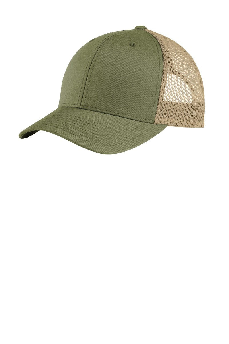 Sport-Tek Headwear OSFA / Olive/ Khaki Sport-Tek STC39: Yupoong Retro Trucker Cap