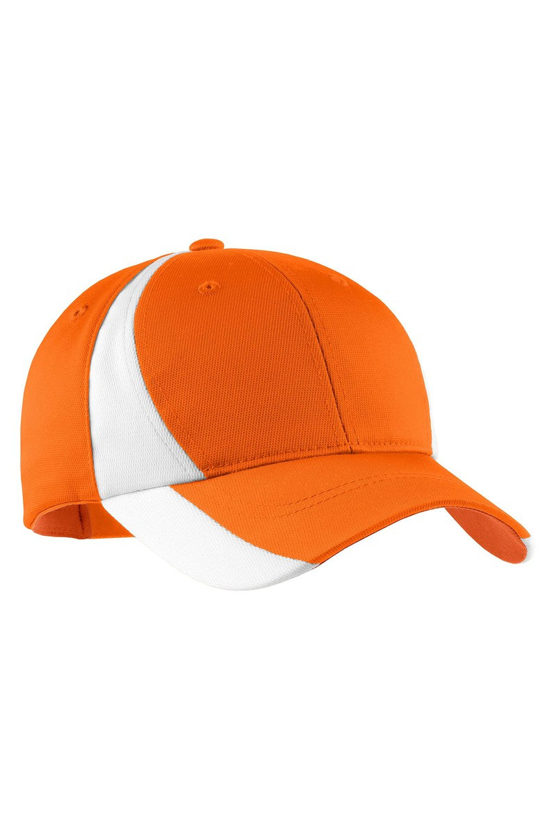 Sport-Tek Headwear OSFA / Orange/ White Sport-Tek STC11: Dry Zone Nylon Colorblock Cap