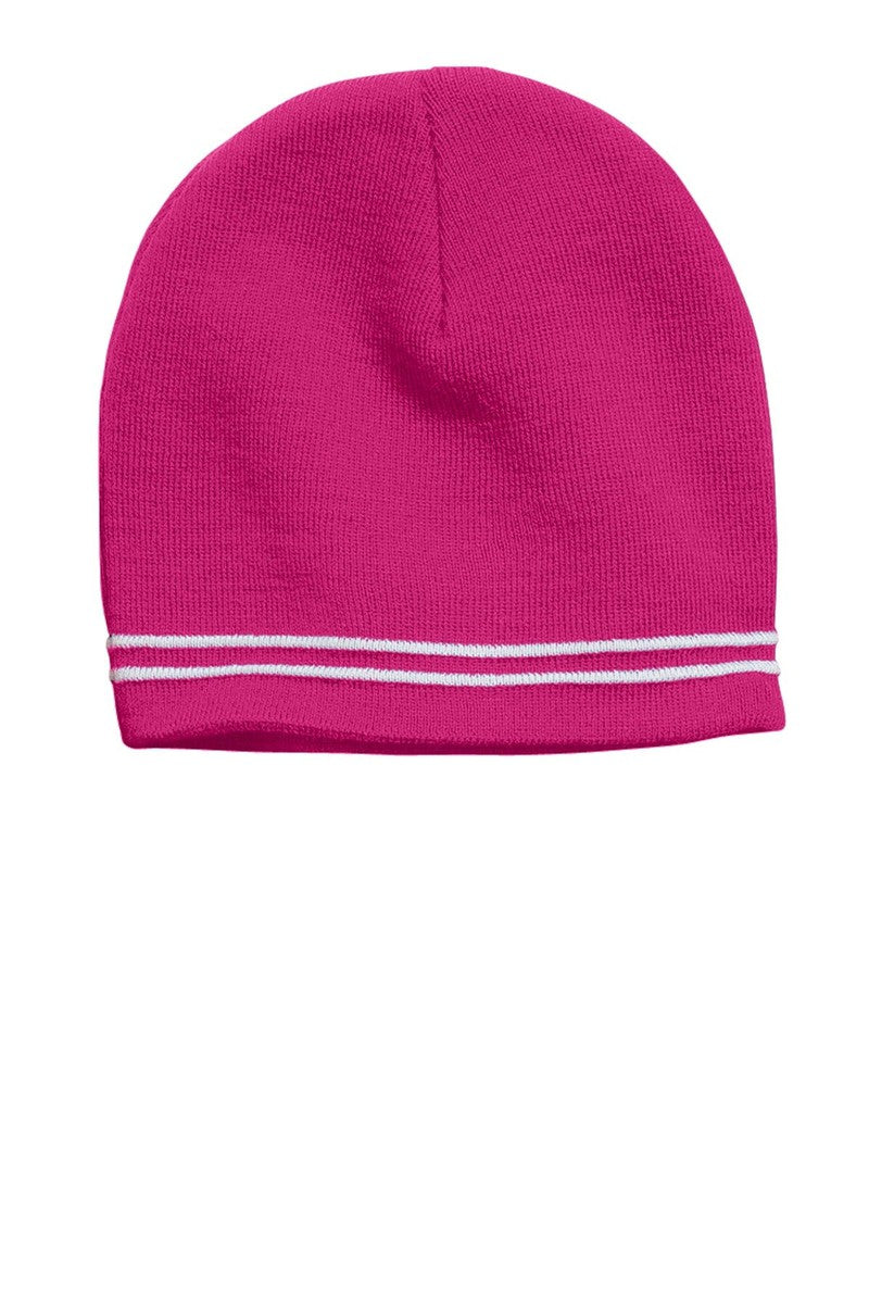 Sport-Tek Headwear OSFA / Pink Raspberry/ White Sport-Tek STC20: Spectator Beanie