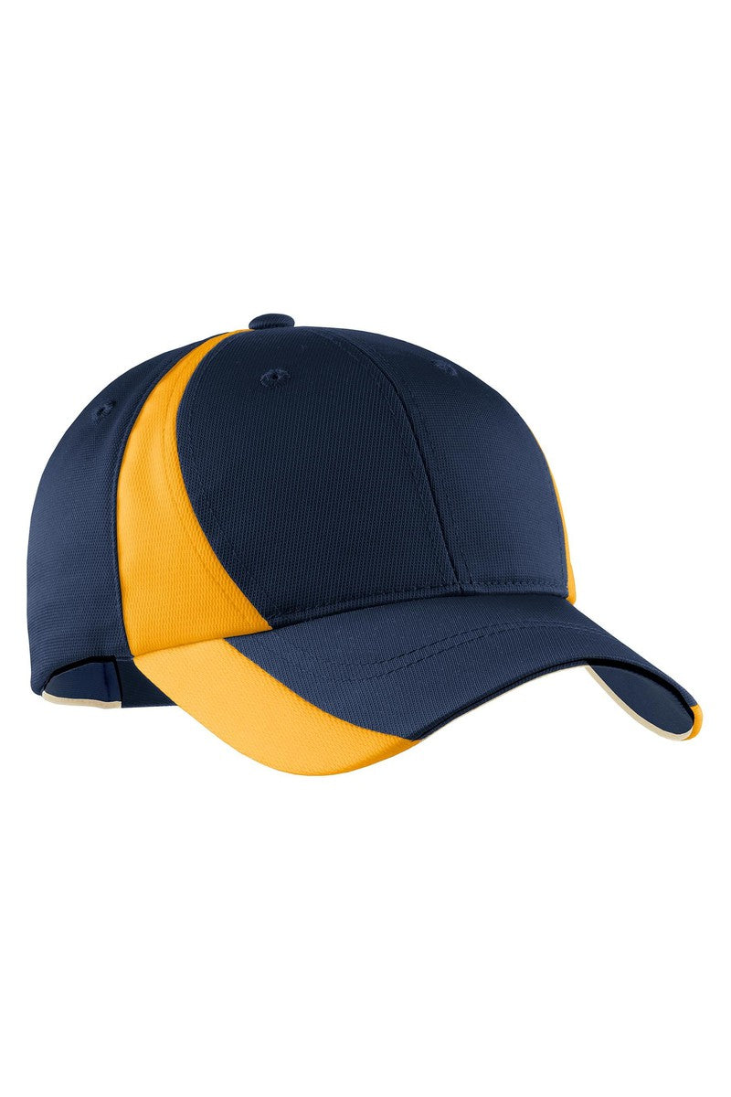 Sport-Tek Headwear OSFA / True Navy/ Gold Sport-Tek STC11: Dry Zone Nylon Colorblock Cap