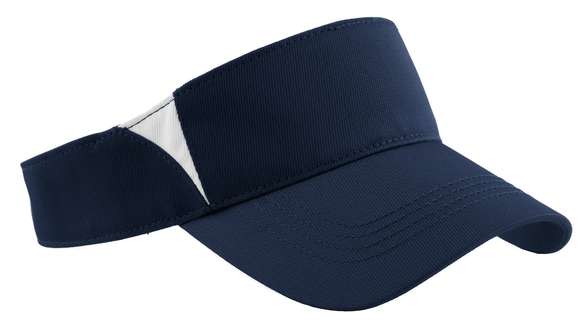 Sport-Tek Headwear OSFA / True Navy/ White Sport-Tek STC13 Dry Zone Colorblock Visor
