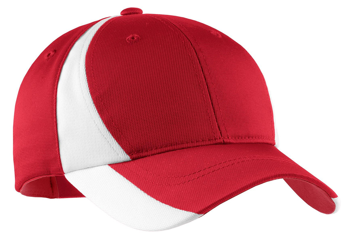 Sport-Tek Headwear OSFA / True Red/ White Sport-Tek STC11 Dry Zone Nylon Colorblock Cap