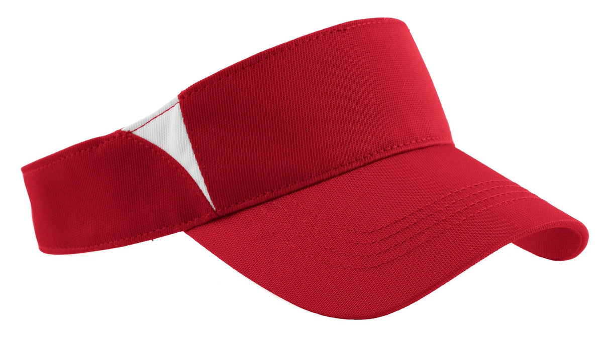 Sport-Tek Headwear OSFA / True Red/ White Sport-Tek STC13 Dry Zone Colorblock Visor