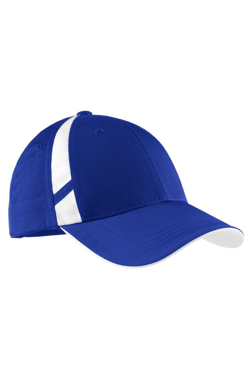 Sport-Tek Headwear OSFA / True Royal/ White Sport-Tek STC12: Dry Zone Mesh Inset Cap