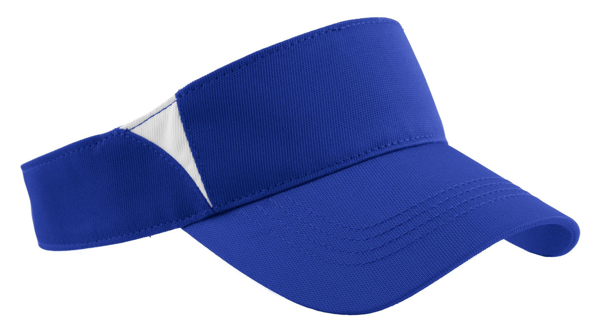 Sport-Tek Headwear OSFA / True Royal/ White Sport-Tek STC13 Dry Zone Colorblock Visor