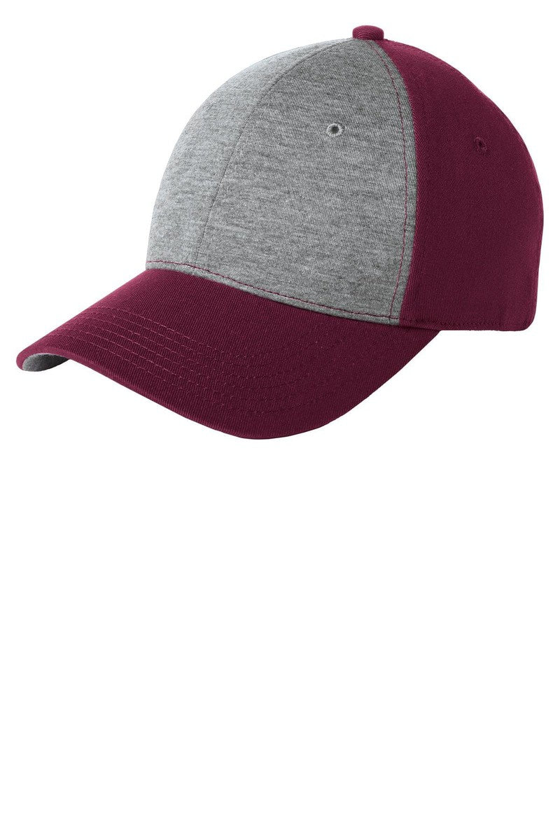 Sport-Tek Headwear OSFA / Vintage Heather/ Maroon Sport-Tek STC18: Jersey Front Cap