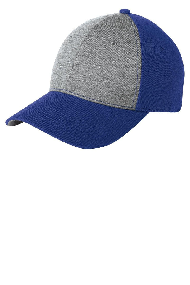 Sport-Tek Headwear OSFA / Vintage Heather/ True Royal Sport-Tek STC18: Jersey Front Cap