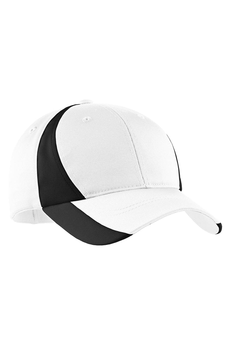 Sport-Tek Headwear OSFA / White/ Black Sport-Tek STC11: Dry Zone Nylon Colorblock Cap