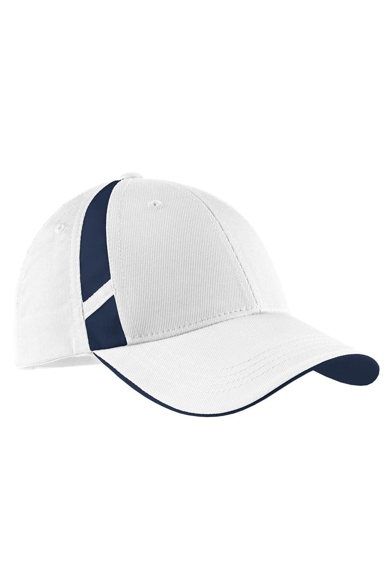 Sport-Tek Headwear OSFA / White/ True Navy Sport-Tek STC12: Dry Zone Mesh Inset Cap