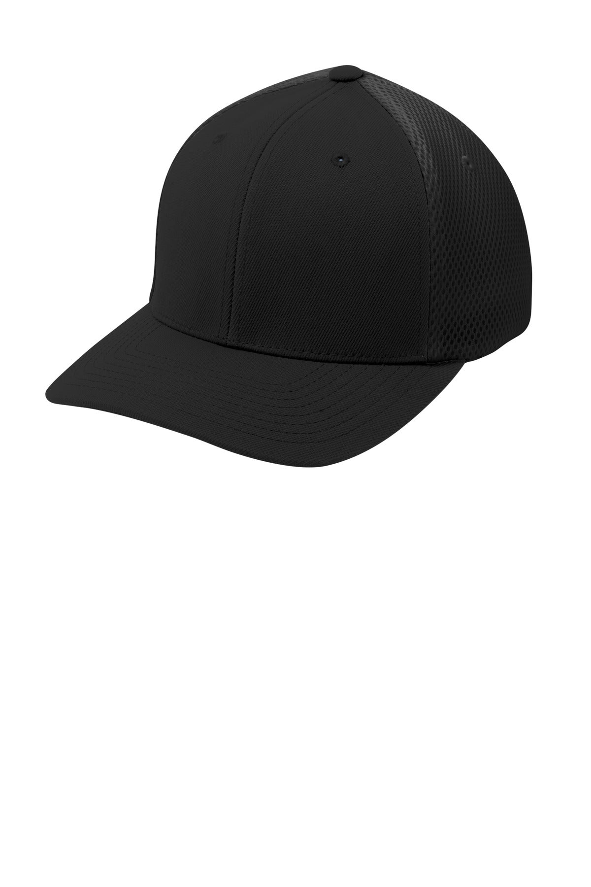 Sport-Tek Headwear S/M / Black/ Black Sport-Tek STC40 Flexfit Air Mesh Back Cap