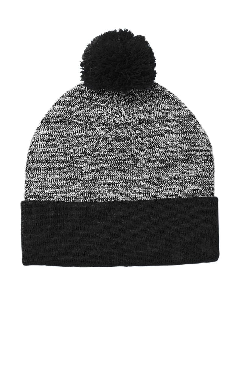 Sport-Tek Headwear Sport-Tek STC41: Heather Pom Pom Beanie