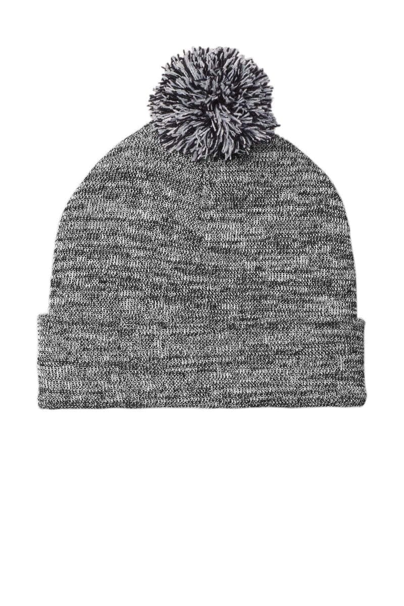 Sport-Tek Headwear Sport-Tek STC41: Heather Pom Pom Beanie