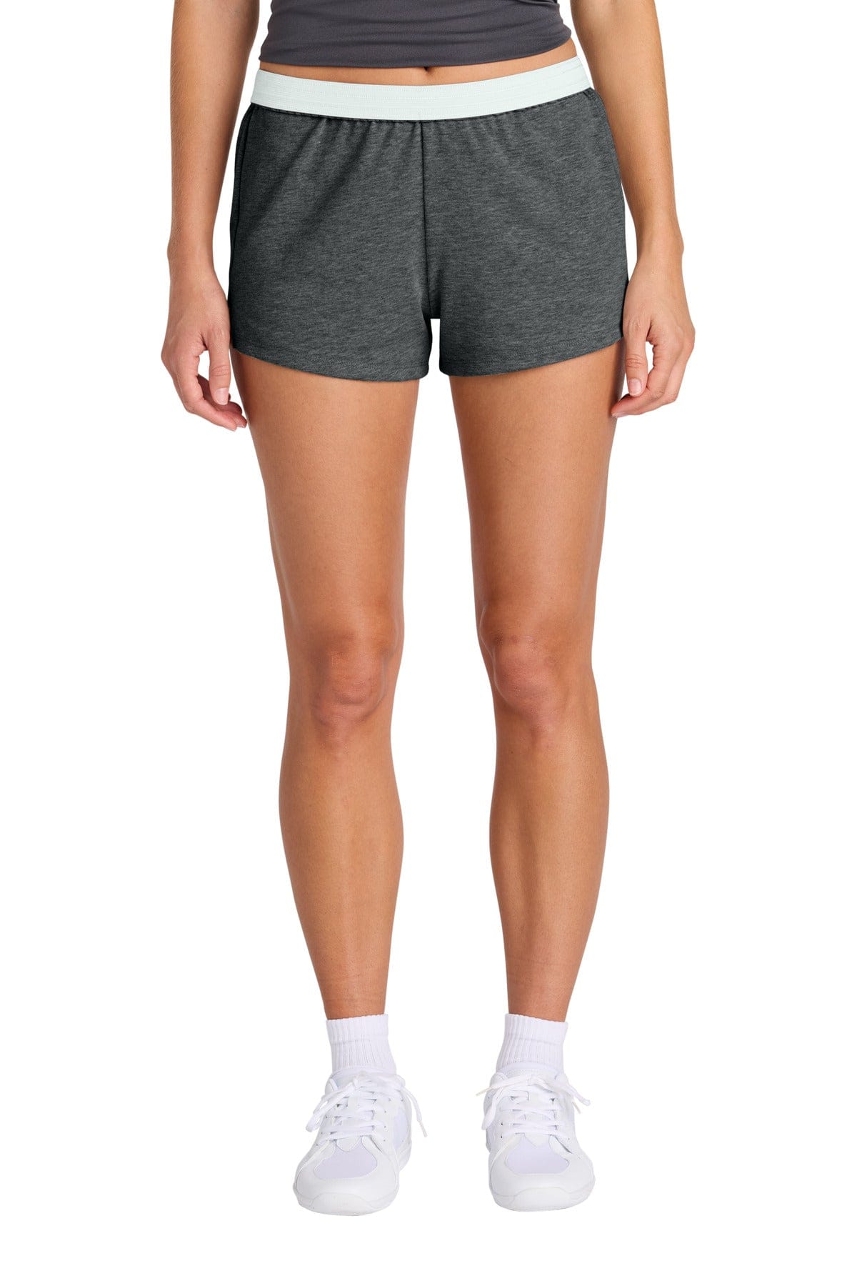 Sport-Tek ® Women's Jersey Knit Squad Short LST311 in Dark Grey Heather