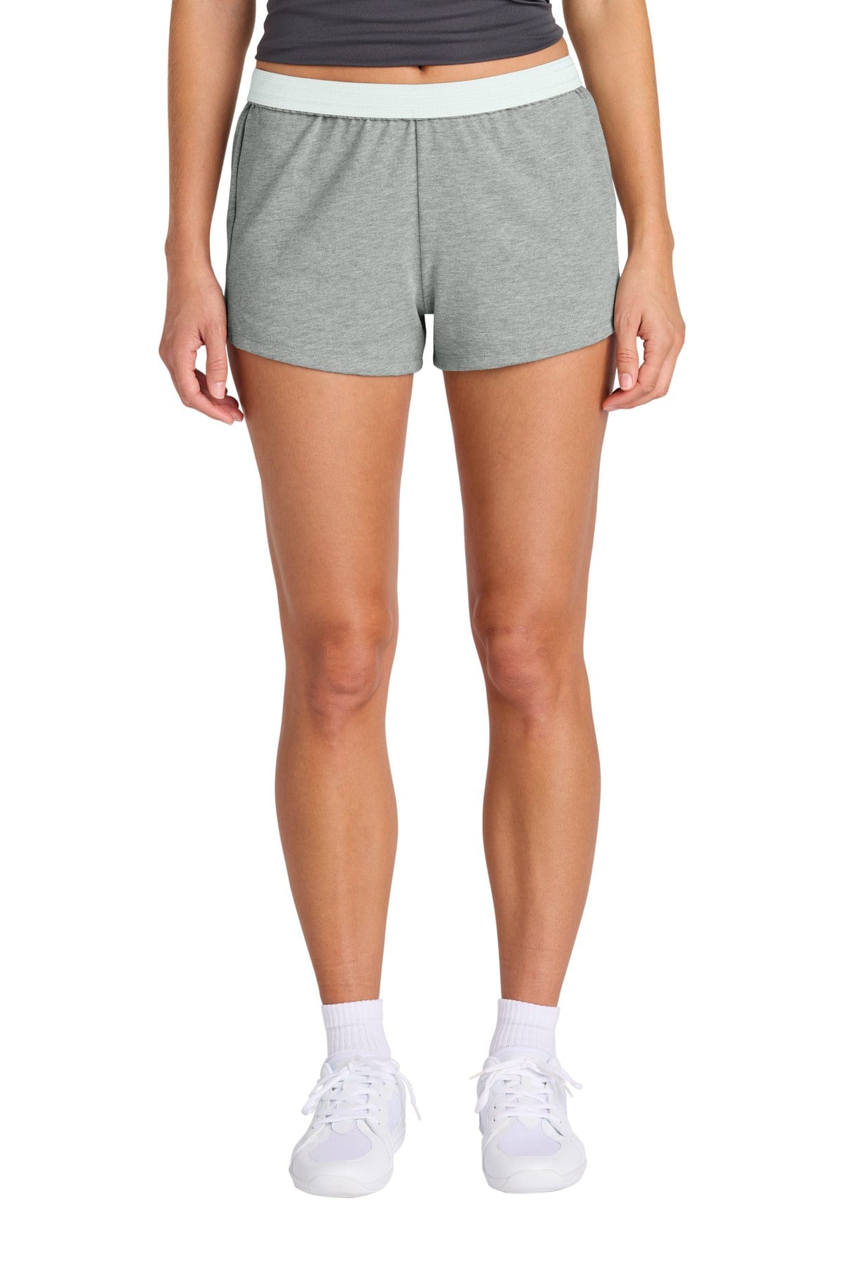 Sport-Tek ® Women's Jersey Knit Squad Short LST311 in Heather Grey